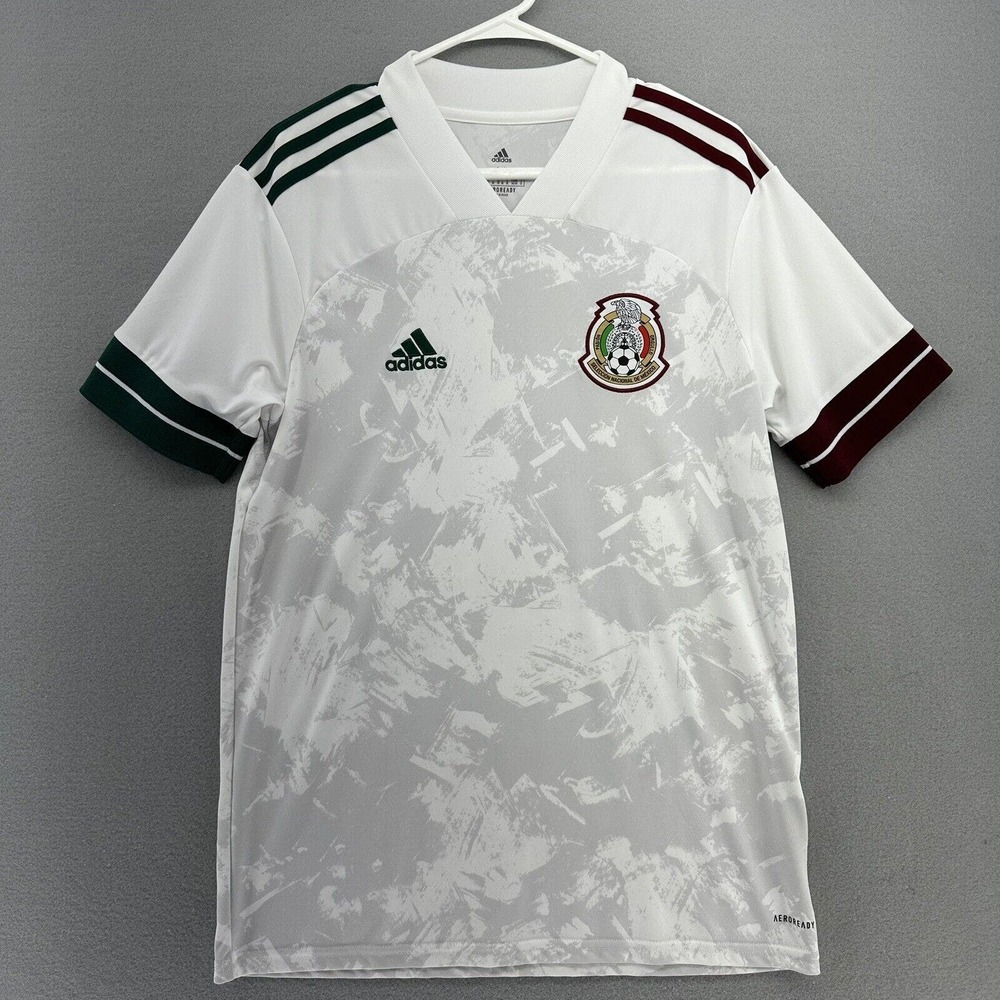 adidas Mexico White Green Maroon Short Sleeve Soccer Jersey